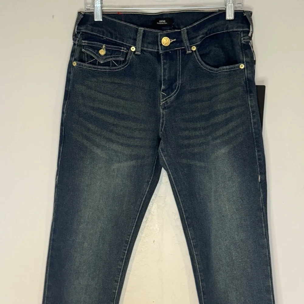 TRUE RELIGION Geno Relaxed Slim Medium Amber Nights Wash Jeans W29 L32 NWT